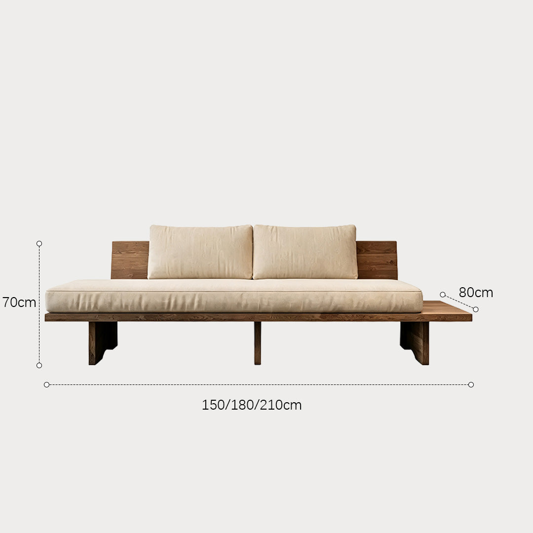 Knox natural linen sofa dimension diagram for three widths