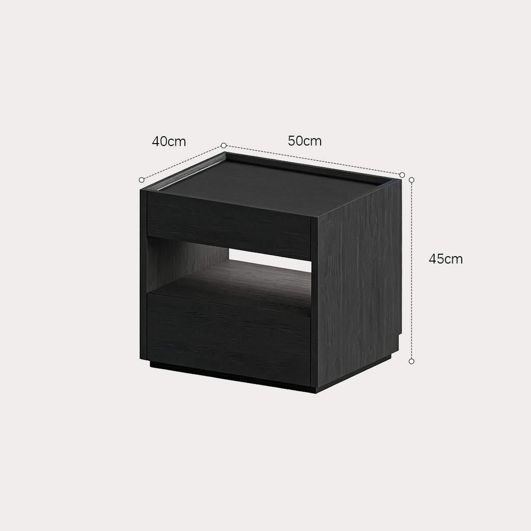 Foster Black Grain Wood Bedside Table