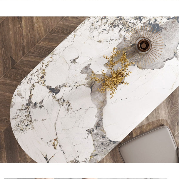 Costanza Dining Table, Sintered Stone, White with dining tables with a bench seat