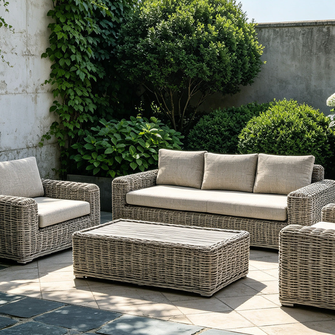 Ellery Grey Wicker Outdoor Sofa Set