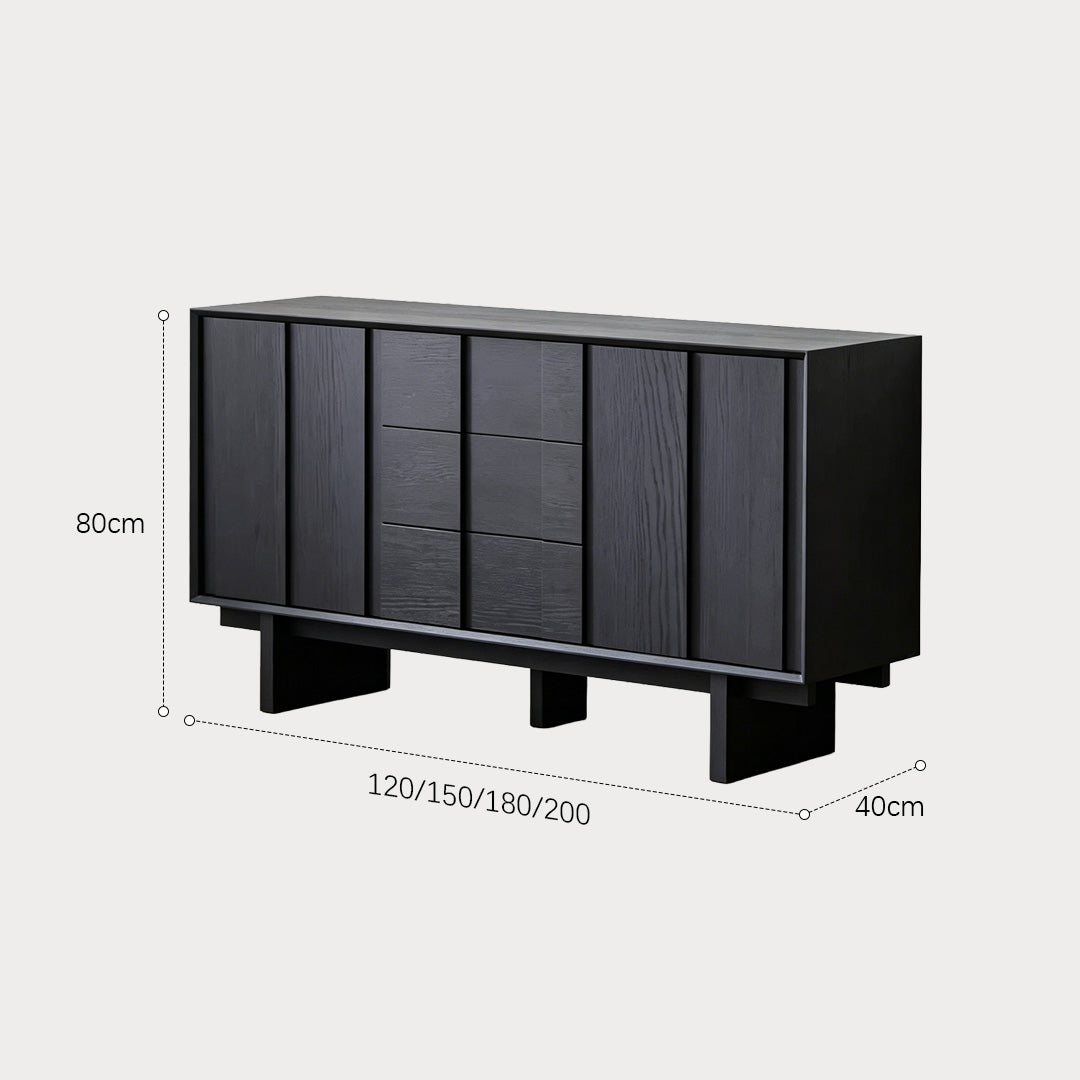 Quentin Black Oak Sideboard Cabinet