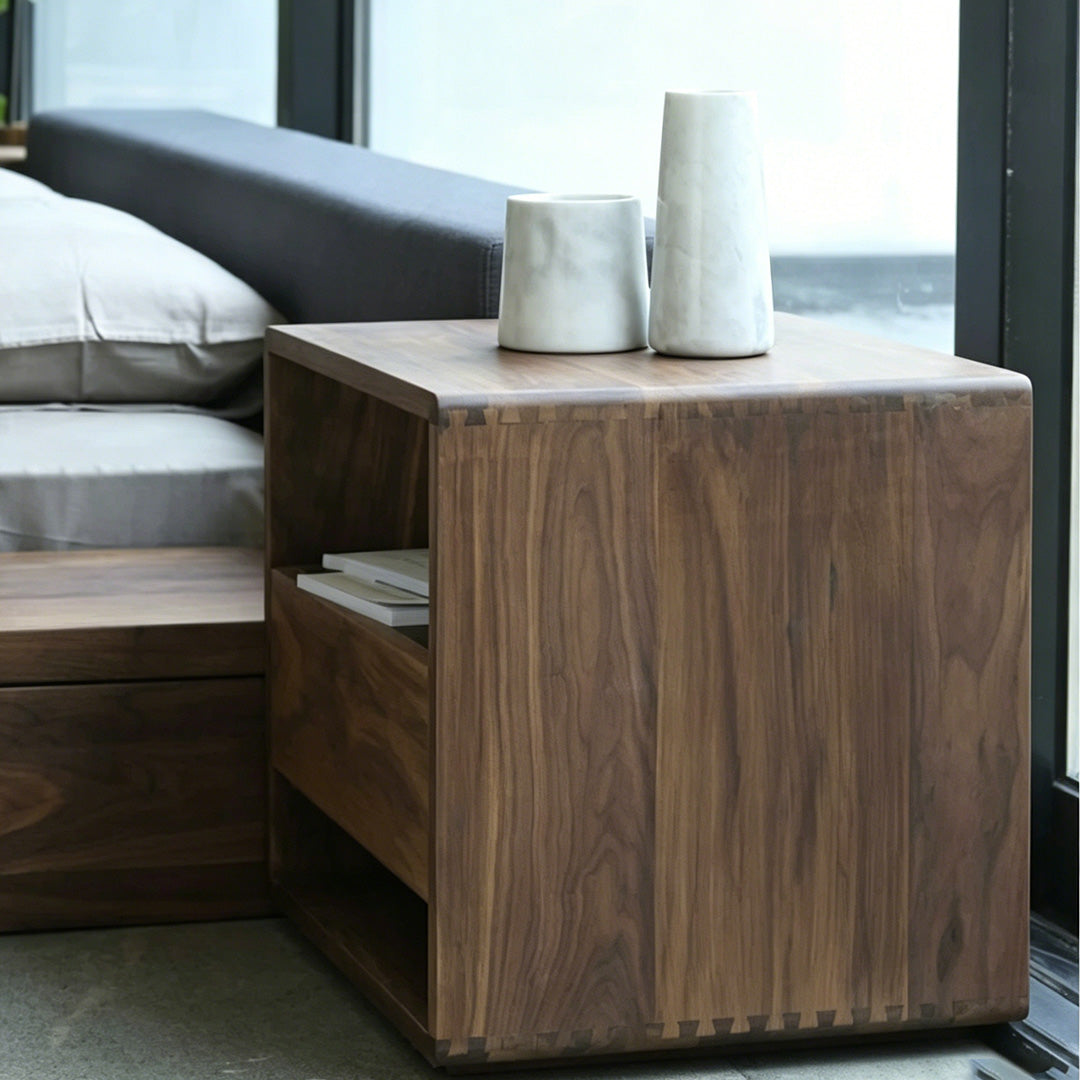 Laurel Brown Solid Wood Bedside Table
