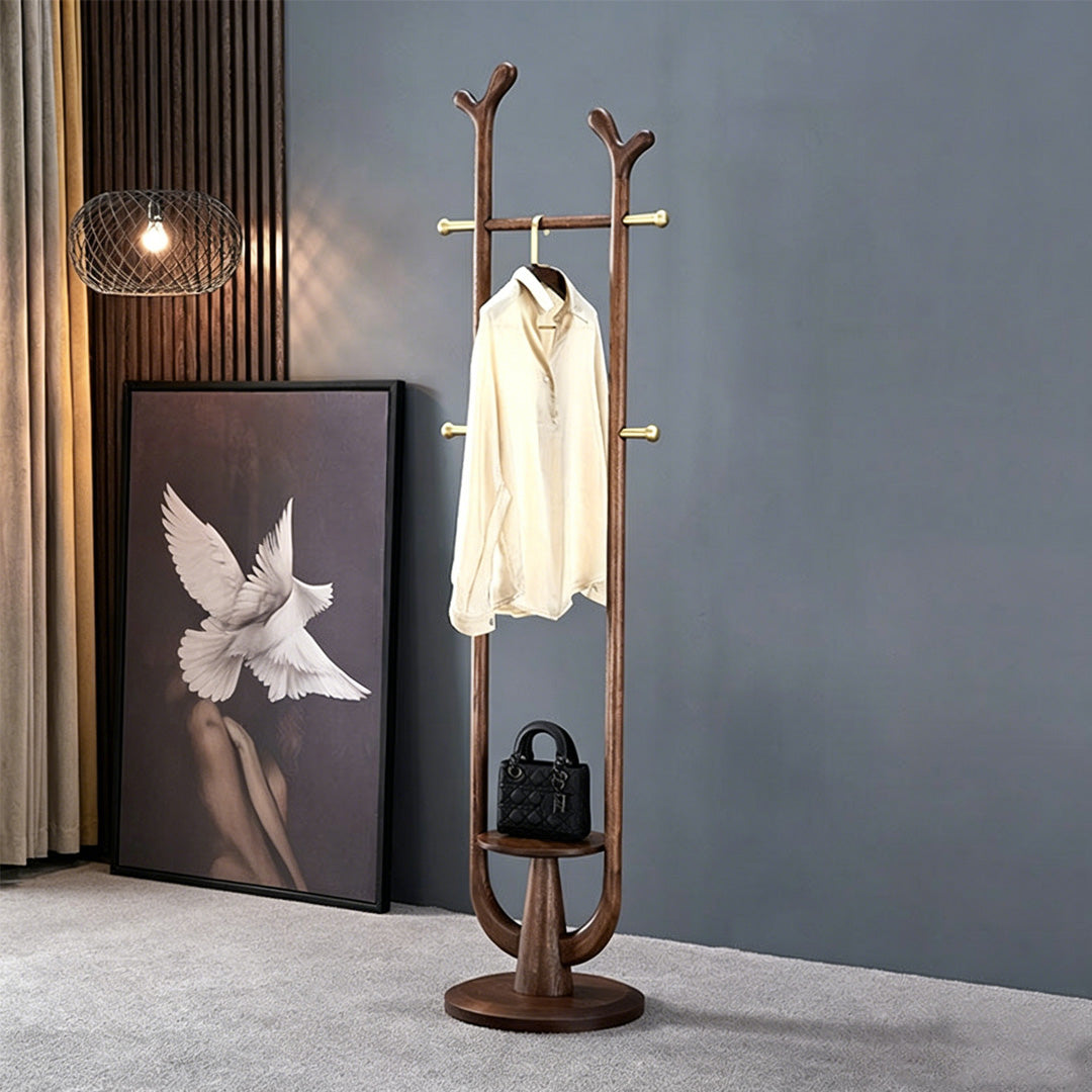 Ingrid Wax Wood Standing Coat Rack