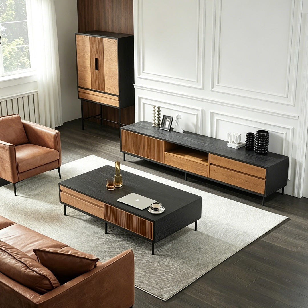 Julian Black And Walnut Low Media Unit