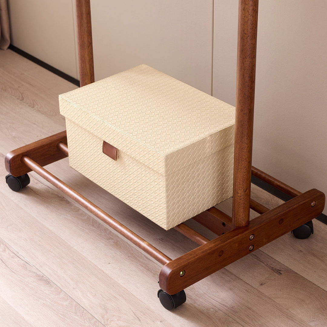 Holger Walnut Wood Rolling Garment Rack