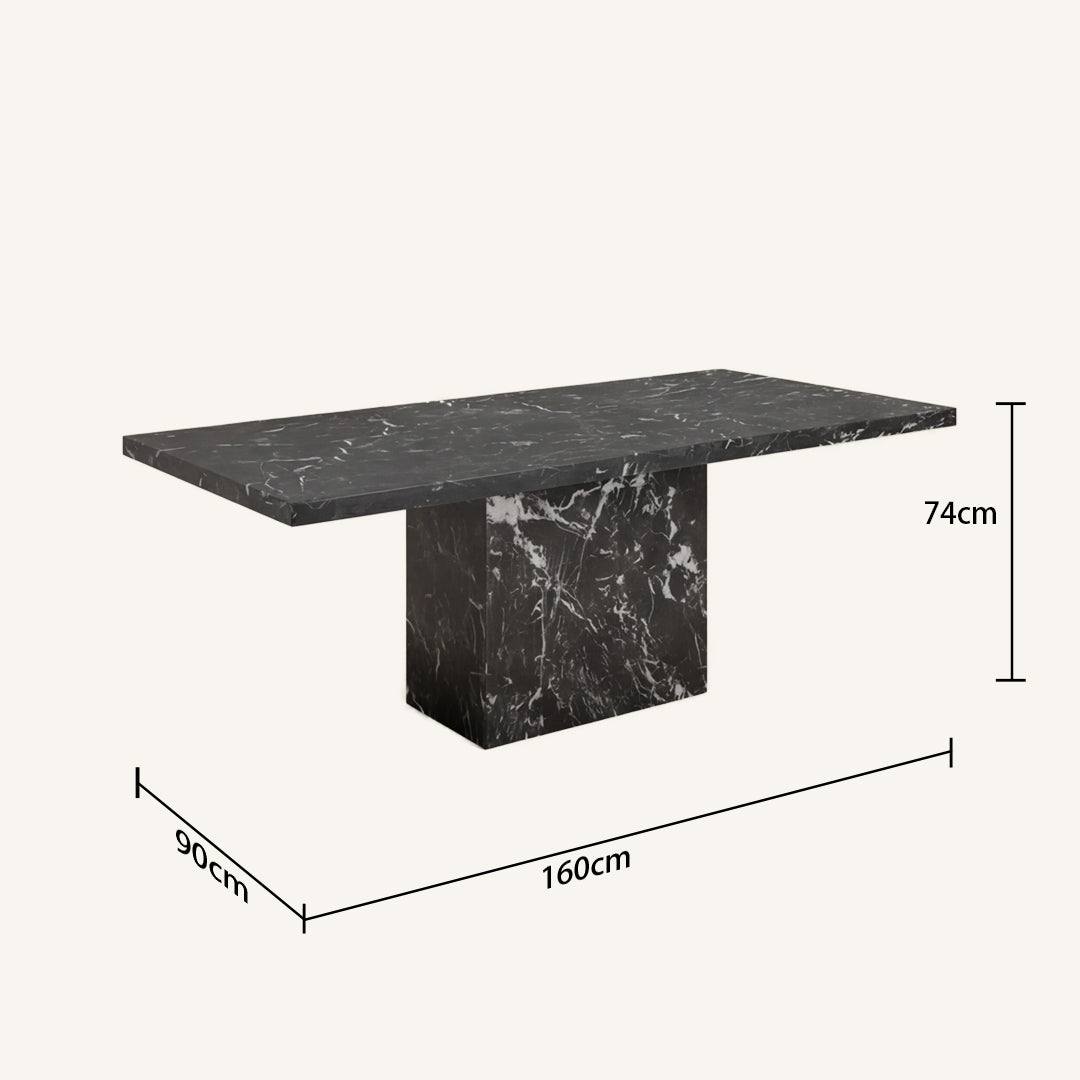 Marcellus Black Marble Dining Table