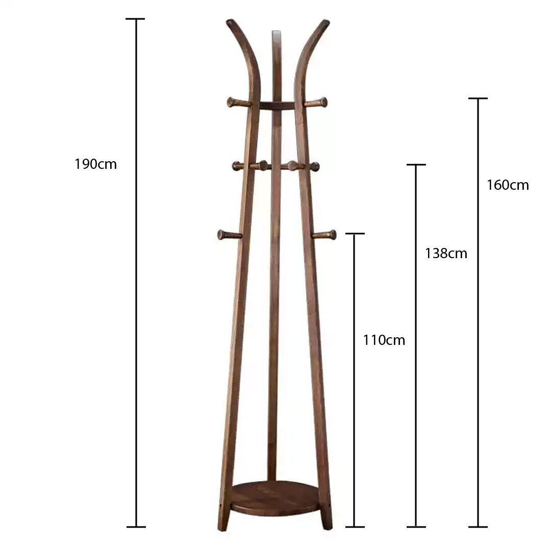 Fulbourn Walnut Wood Standing Coat Rack