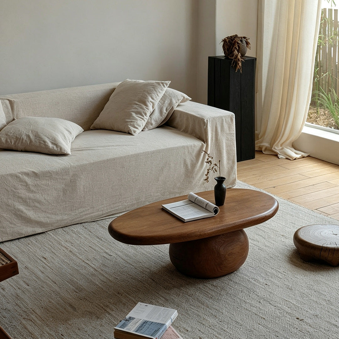 Jace Natural Wood Sculptural Coffee Table