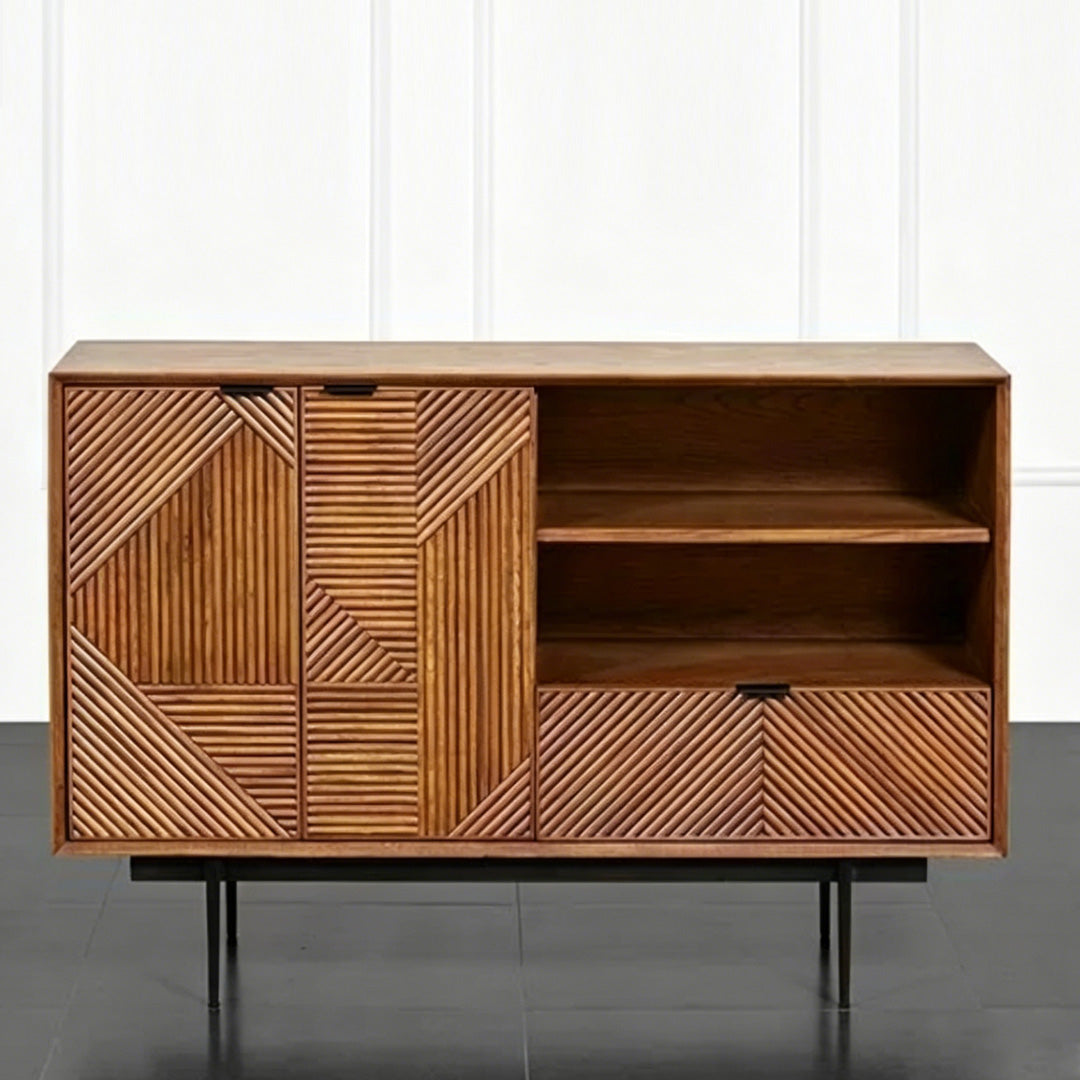 Piers Black Textured Wood Sideboard