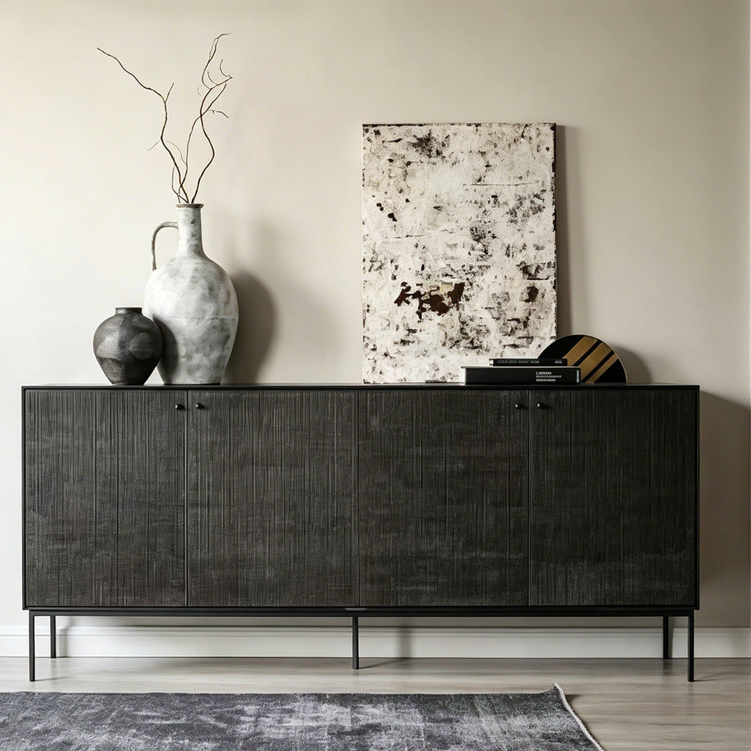 Gabriel Charcoal Textured Wood Sideboard