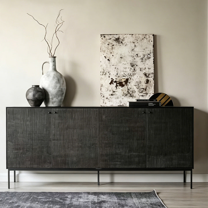 Gabriel Charcoal Textured Wood Sideboard