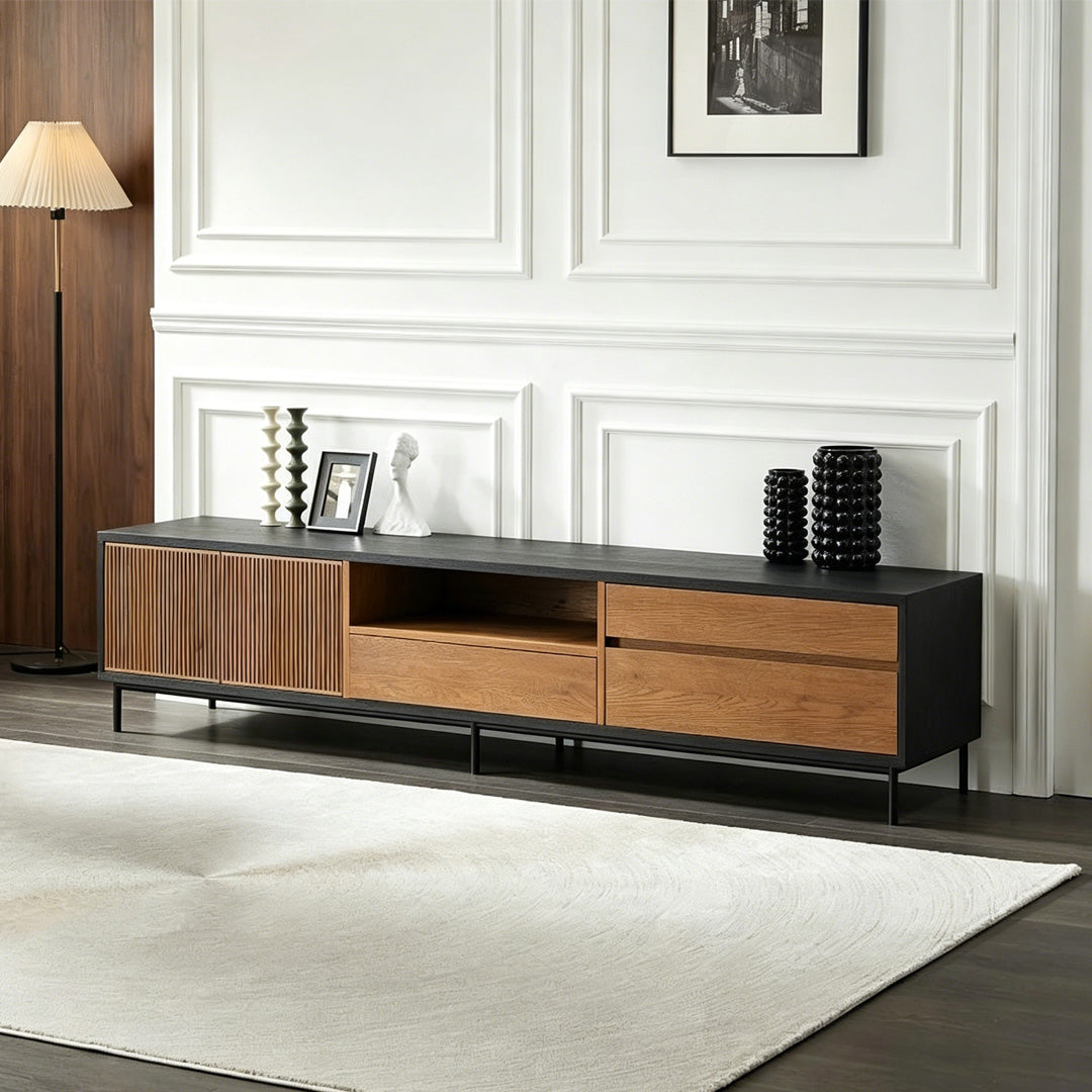 Julian Black And Walnut Low Media Unit