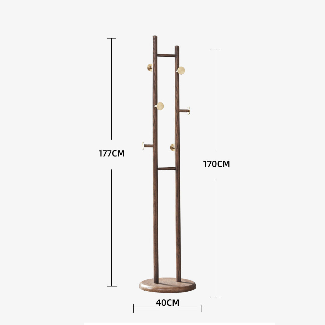 Hawthorne Walnut And Brass Coat Stand