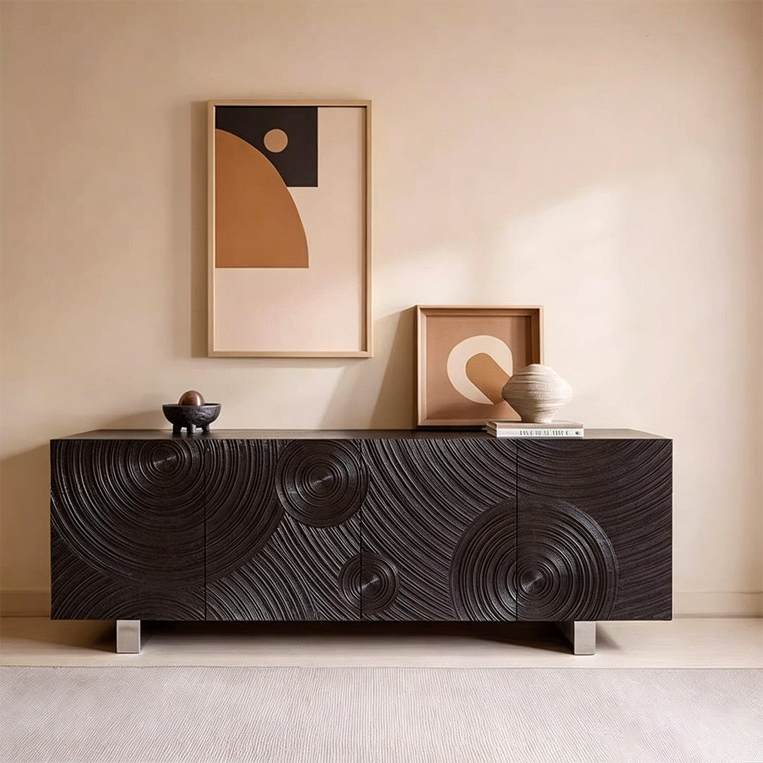 Sorelle Dark Wood Textured Sideboard