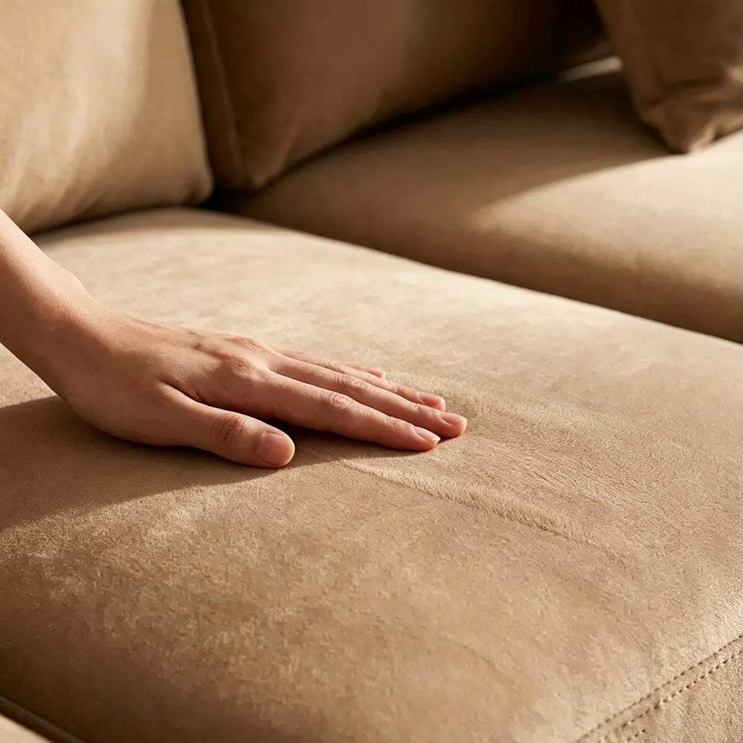 Knox sofa natural linen upholstery texture close-up