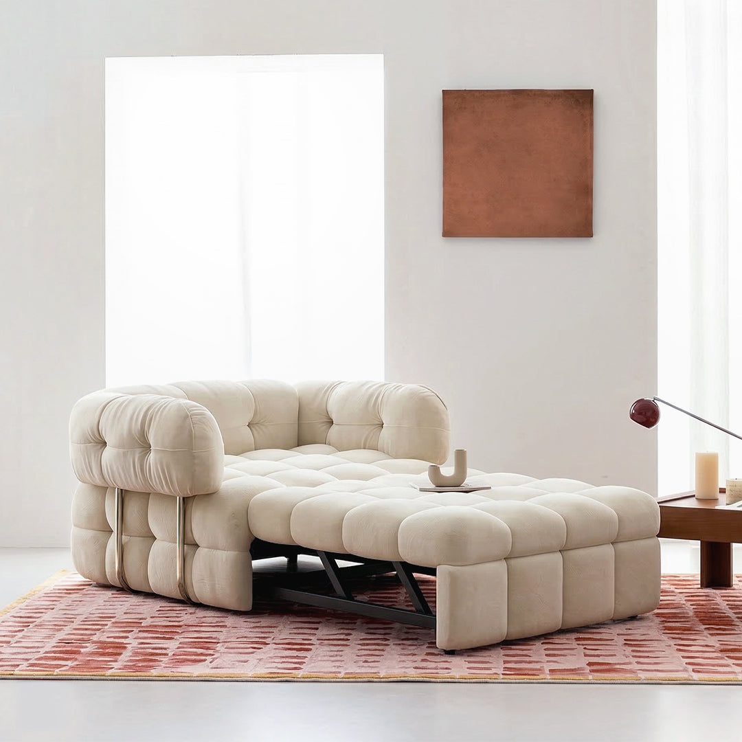 Rojas Single Sofa Bed, Armchair Sofa Bed, Cream, 100CM (Clearance)