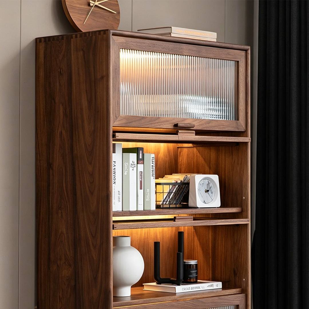 Benjamin Walnut Glass-front Display Cabinet