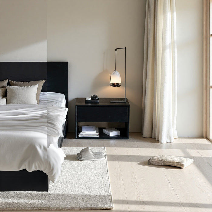 Wesley Black Wood Bedside Table