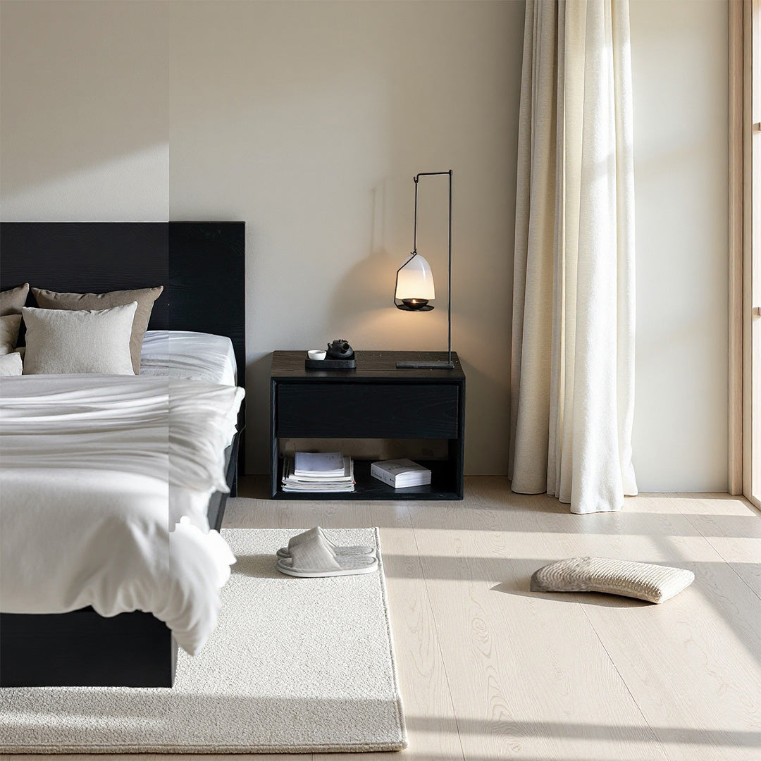 Wesley Black Wood Bedside Table