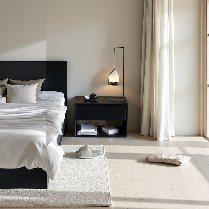 Wesley Black Wood Bedside Table