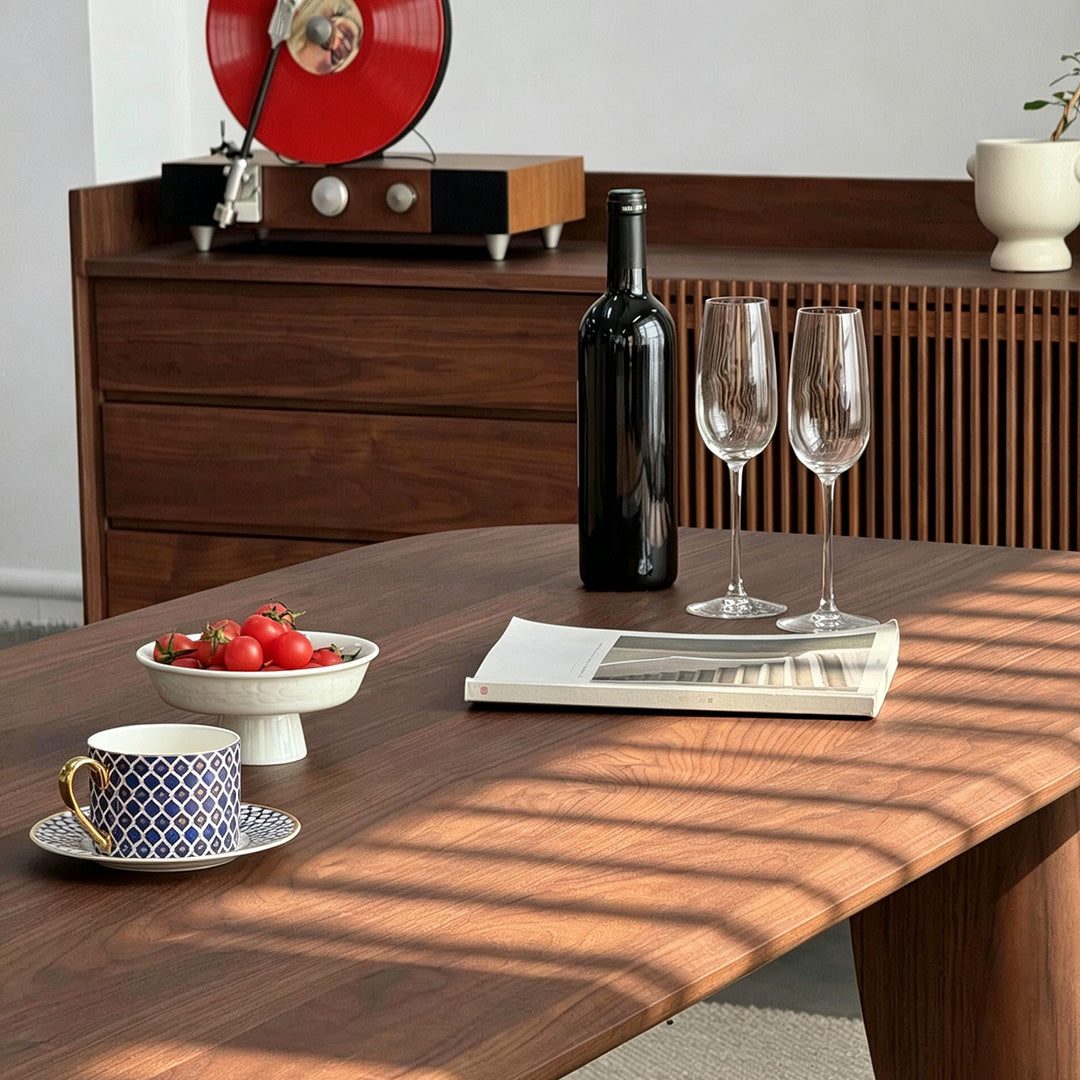 Keaton Walnut Wood Dining Table
