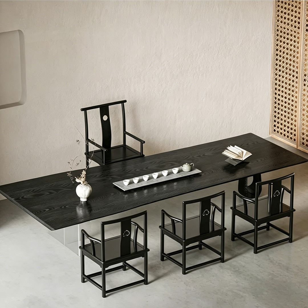 Byron Ebony Wood Sculptural Dining Table