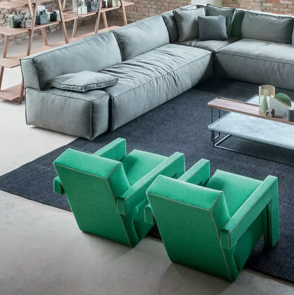 Cassina Utrecht Armchair Designer Sofa Chair Minimalist Small Apartment Italian Single Chair 7-Character Chair