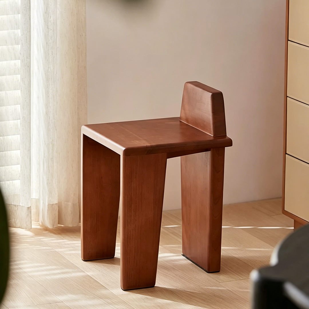 Briar compact solid wood dining chair in walnut tone