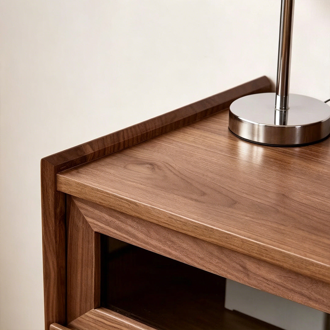Hugo Walnut Glass-front Side Cabinet