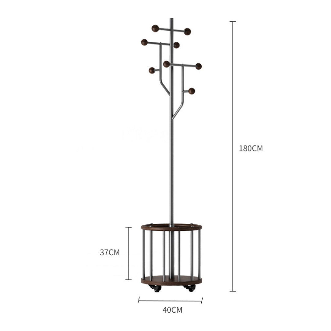 Fulbourn Brown And Metal Freestanding Coat Rack