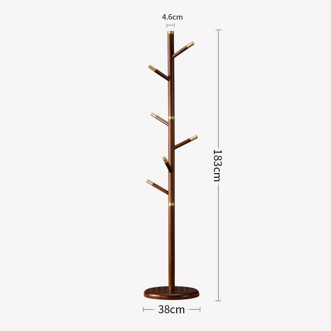 Erik Walnut Coat Stand With Brass Accents