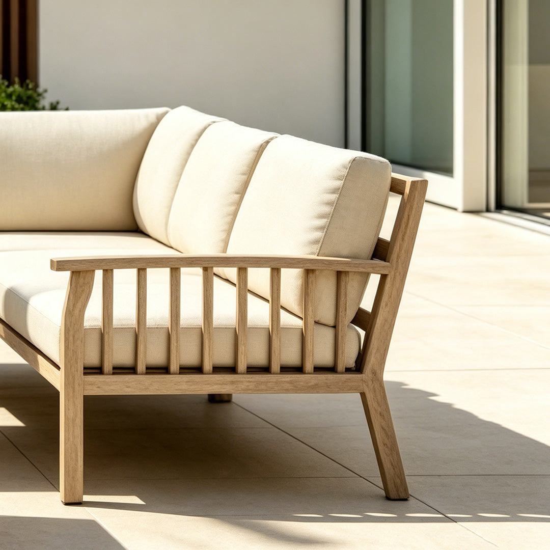 Elowen Natural Wood Outdoor Corner Sofa Set