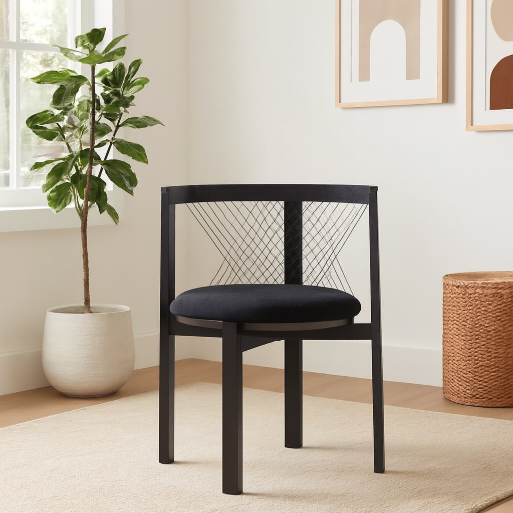 Vintage Danish piano chair lifestyle scene image