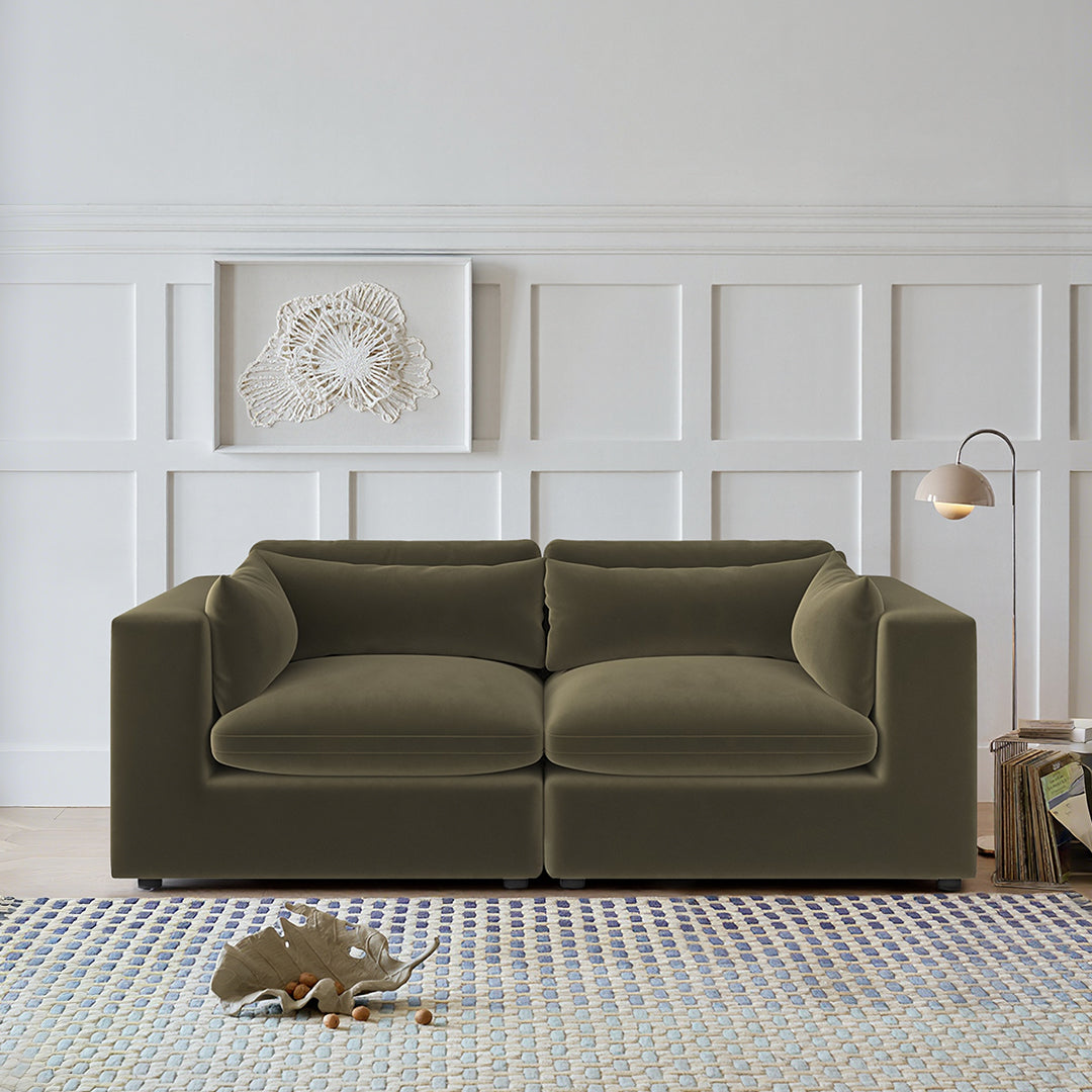 Makhmudov Loveseat Sofa, Two Seater Sofa, Velvet-Weilai Concept