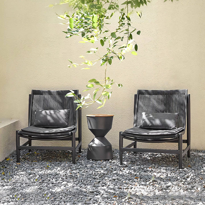 Lavoie Outdoor Lounge Chair With Footstool, Rattan-Weilai Concept