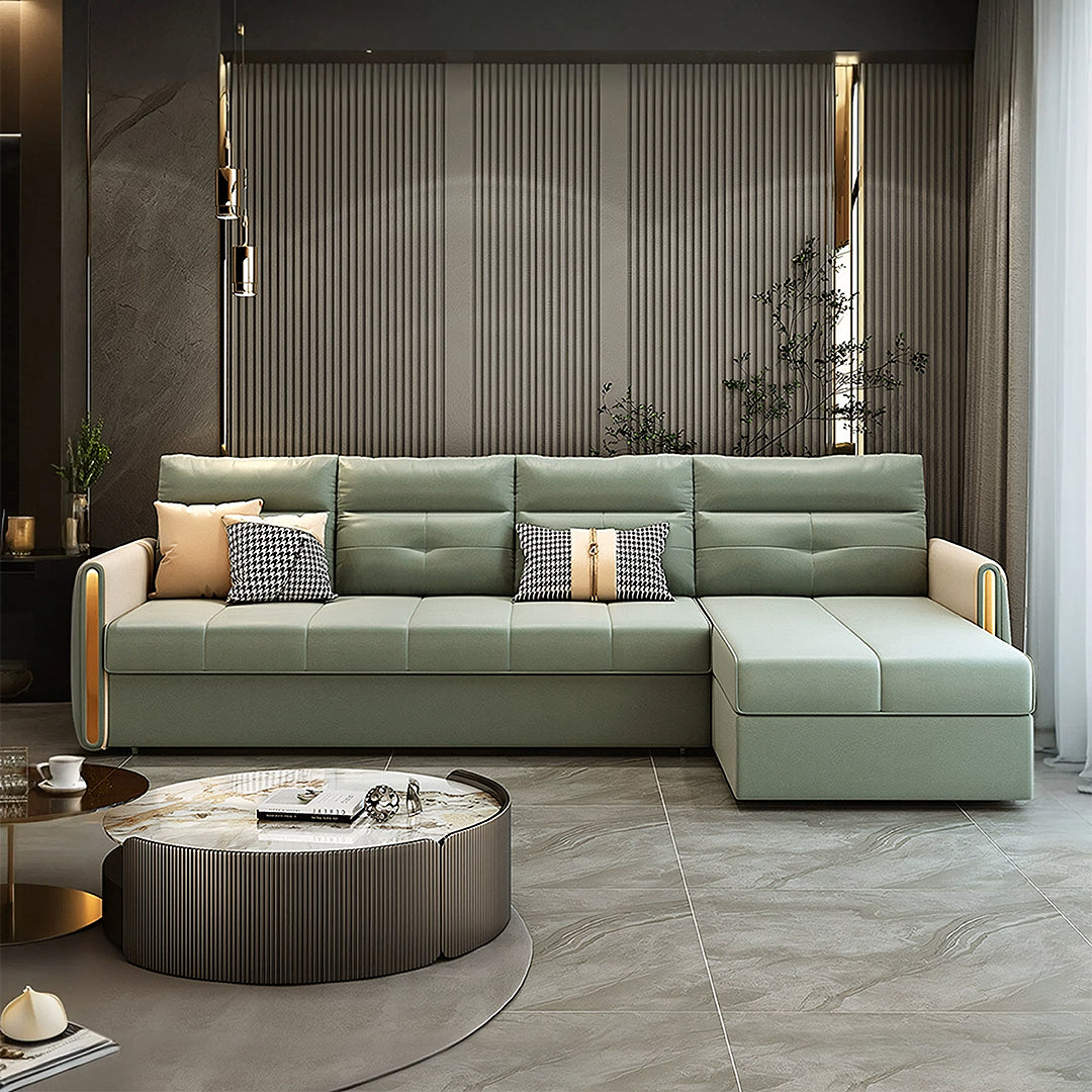 Malhotra L Shape Sofa Bed, Small Corner Sofa Bed in a lifestyle setting with small living room ideas corner sofa