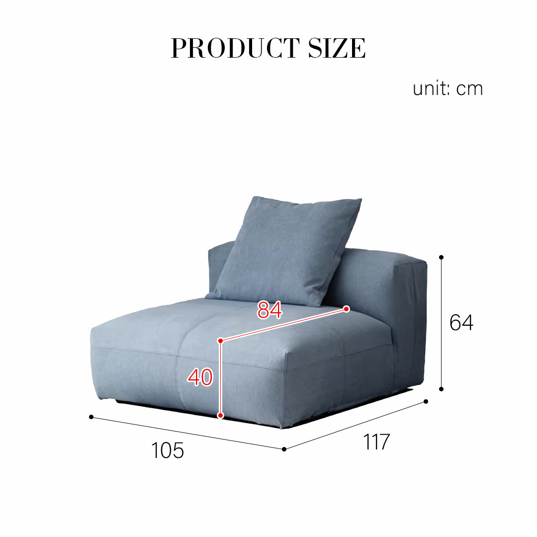 Gagnon Modular Sofa, Two Seater Sofa, Blue-Weilai Concept