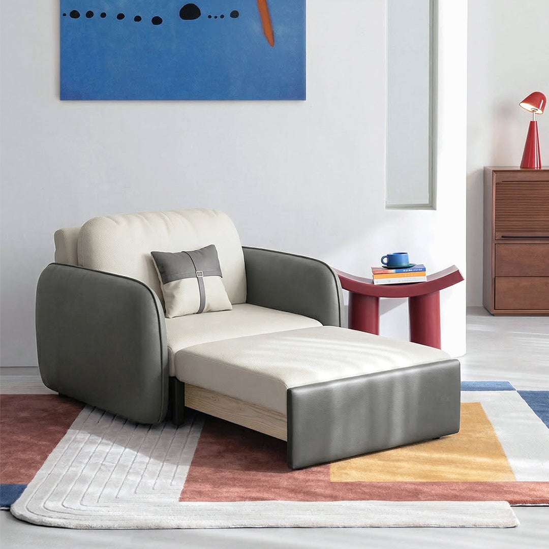 Caio Single Sofa Bed, Leathaire (Orange / 106cm) Clearance