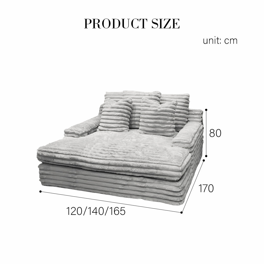 Echeverría Bean Bag Sofa, Day Bed Chaise, Armchair, Corduroy with corner sofa grey leather