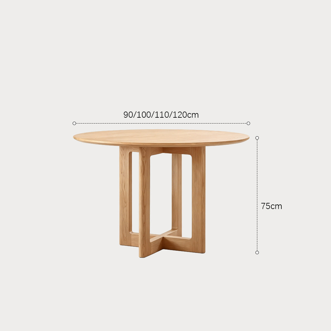 Miles Natural Oak Round Dining Table