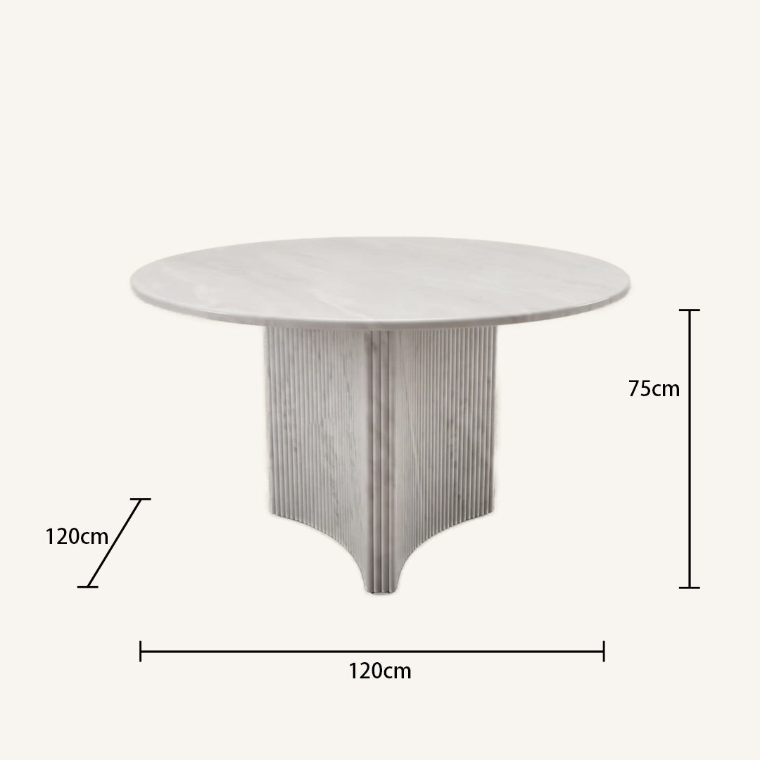 Marcellus White Marble Round Dining Table