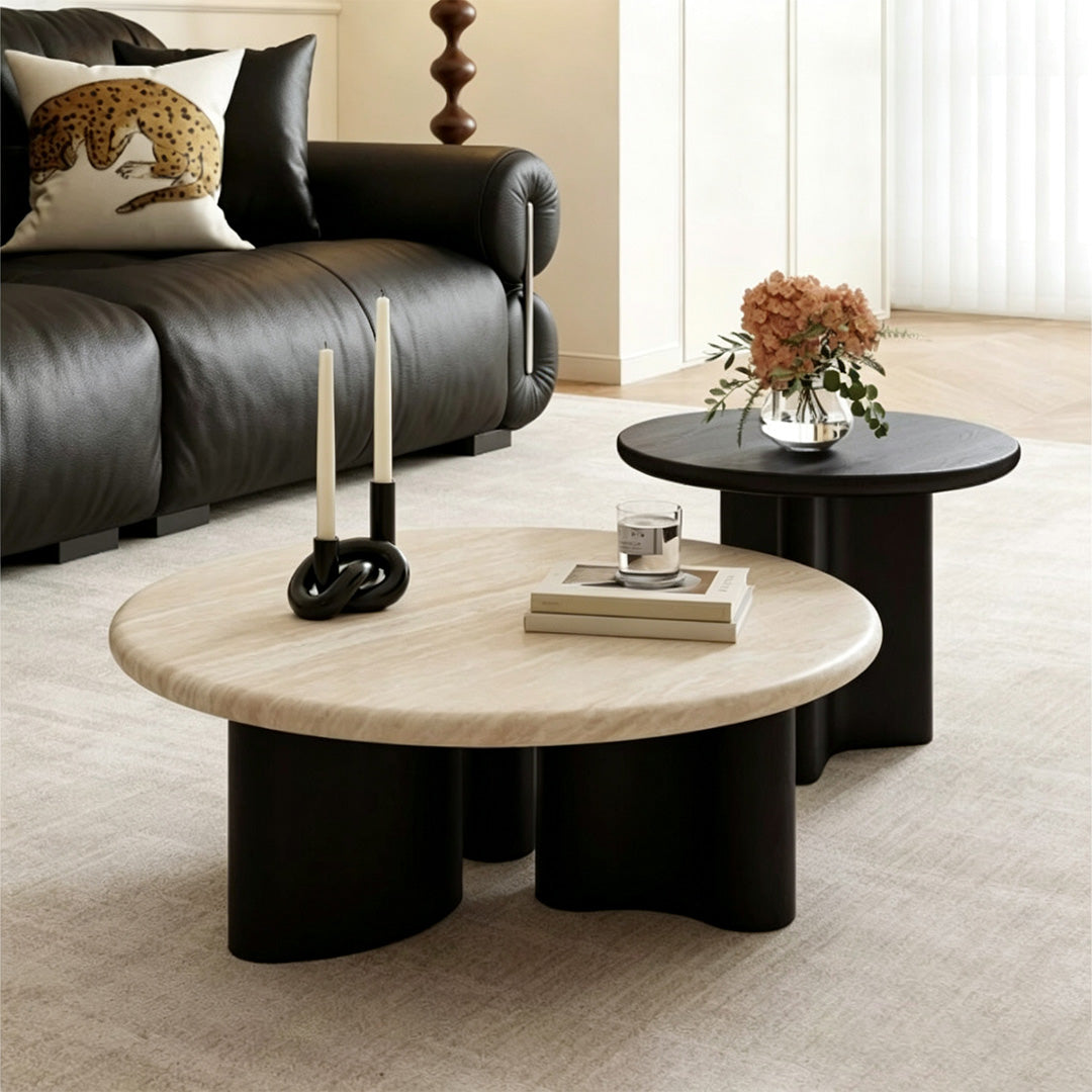 Jim Black Base & Stone Top Coffee Table Set