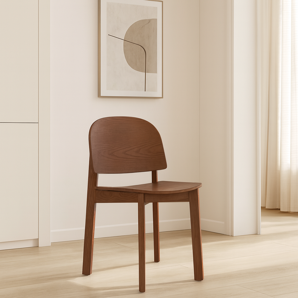 Nordic Modern Style Solid Wood Ash Dining Chair with Durable Backrest for Home Dining Living Rooms Hospitals Restaurants Schools lifestyle scene image