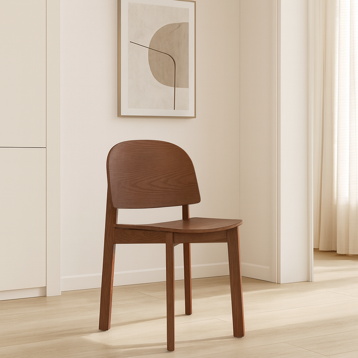 Nordic Modern Style Solid Wood Ash Dining Chair with Durable Backrest for Home Dining Living Rooms Hospitals Restaurants Schools lifestyle scene image