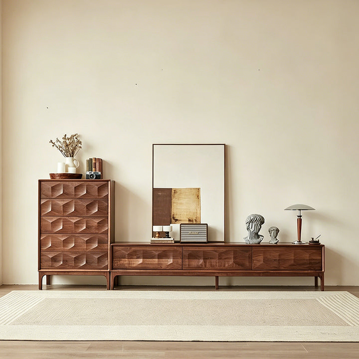 Edward Walnut Wood Low Media Console