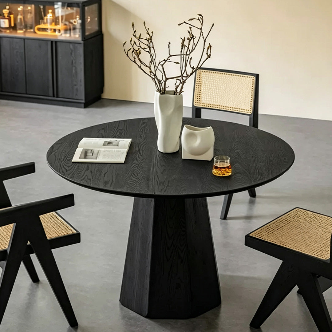Ewan Black Wood Dining Table