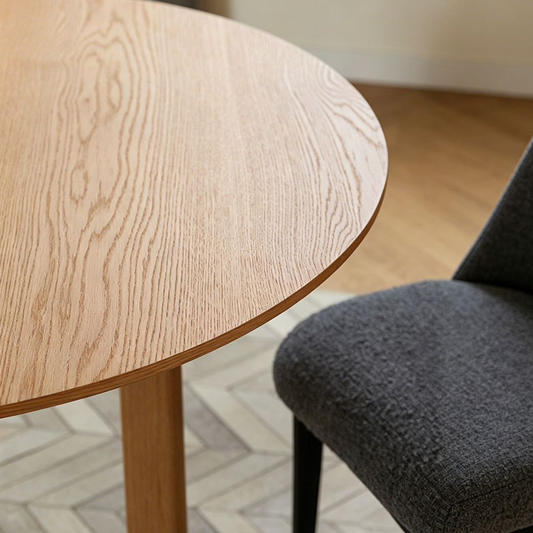 Miles Natural Oak Round Dining Table