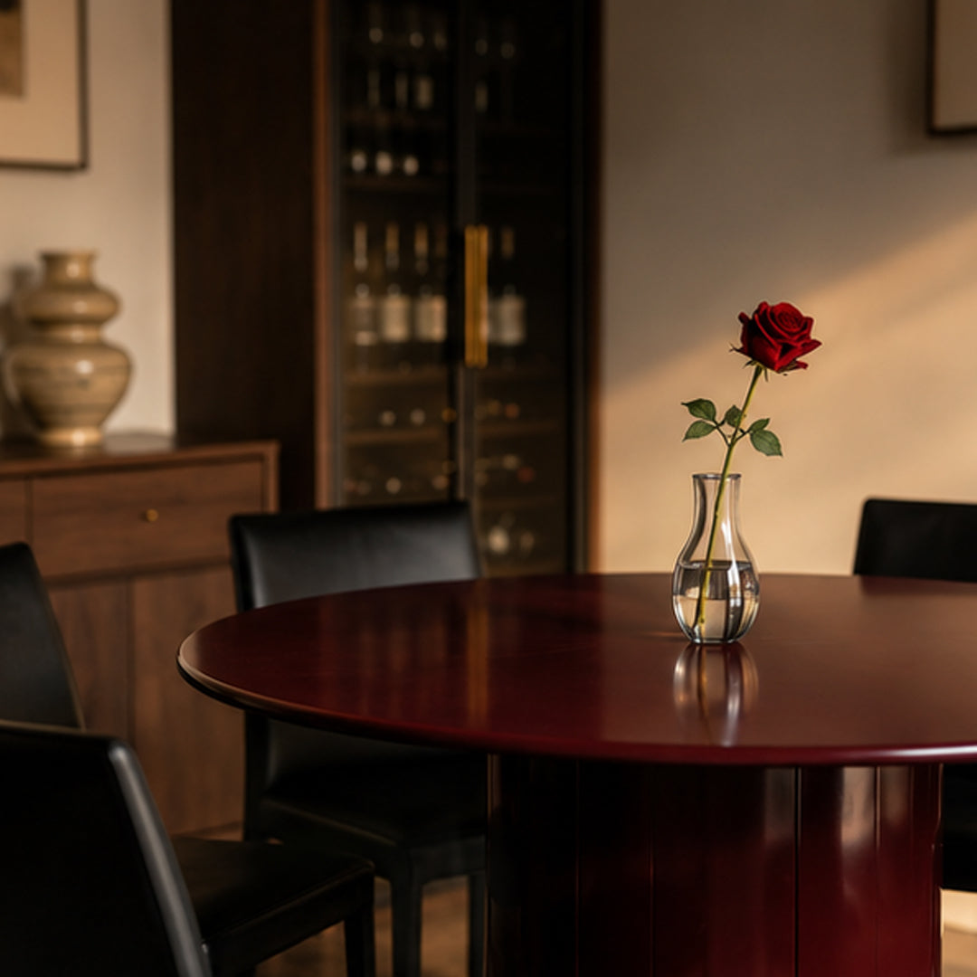 Laurel Gloss Burgundy Round Dining Table