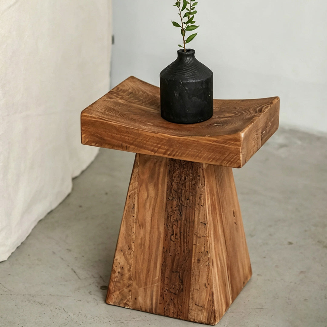 Gilbert Natural Wood Sculpted Side Table