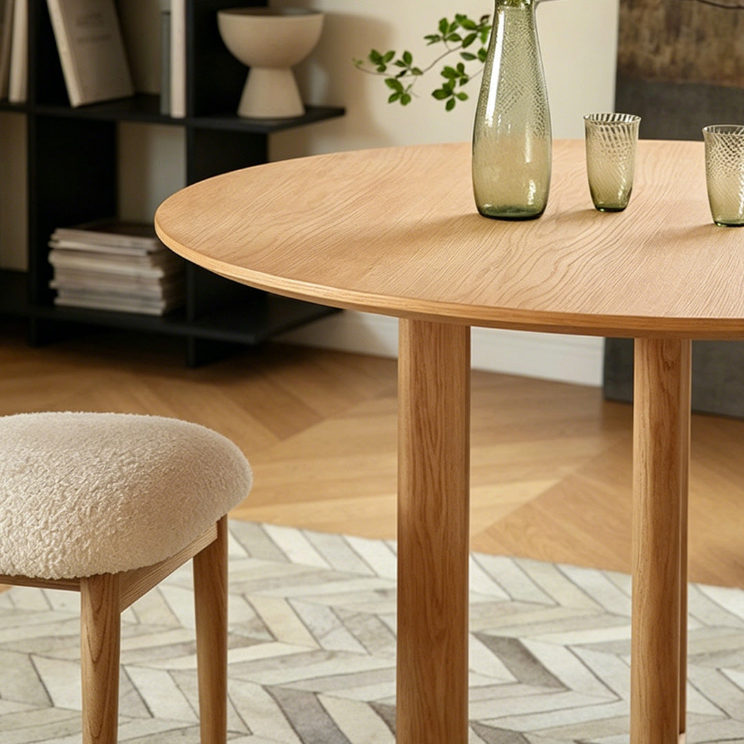 Miles Natural Oak Round Dining Table